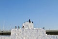 Snow Sculpture Carving team is carving snow ice outdoor winter Royalty Free Stock Photo